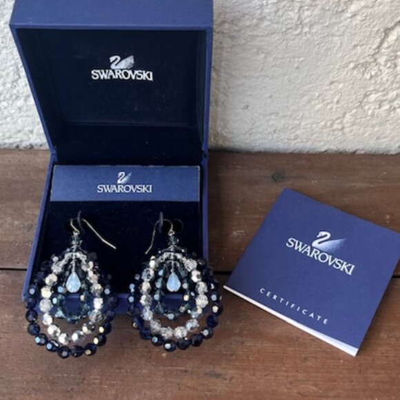RARE Swarovski Beaded Crystal Spinner Earrings – new in box - Picture 4 of 4